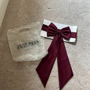 David's Bridal Wine Satin Sash Bow